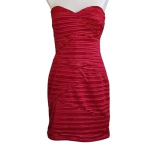 Arden B Red Glitter Strapless Dress